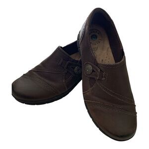 Earth Origins Loafers Women 7.5 M Tasha Brown Leather Slip On Comfort Shoes READ